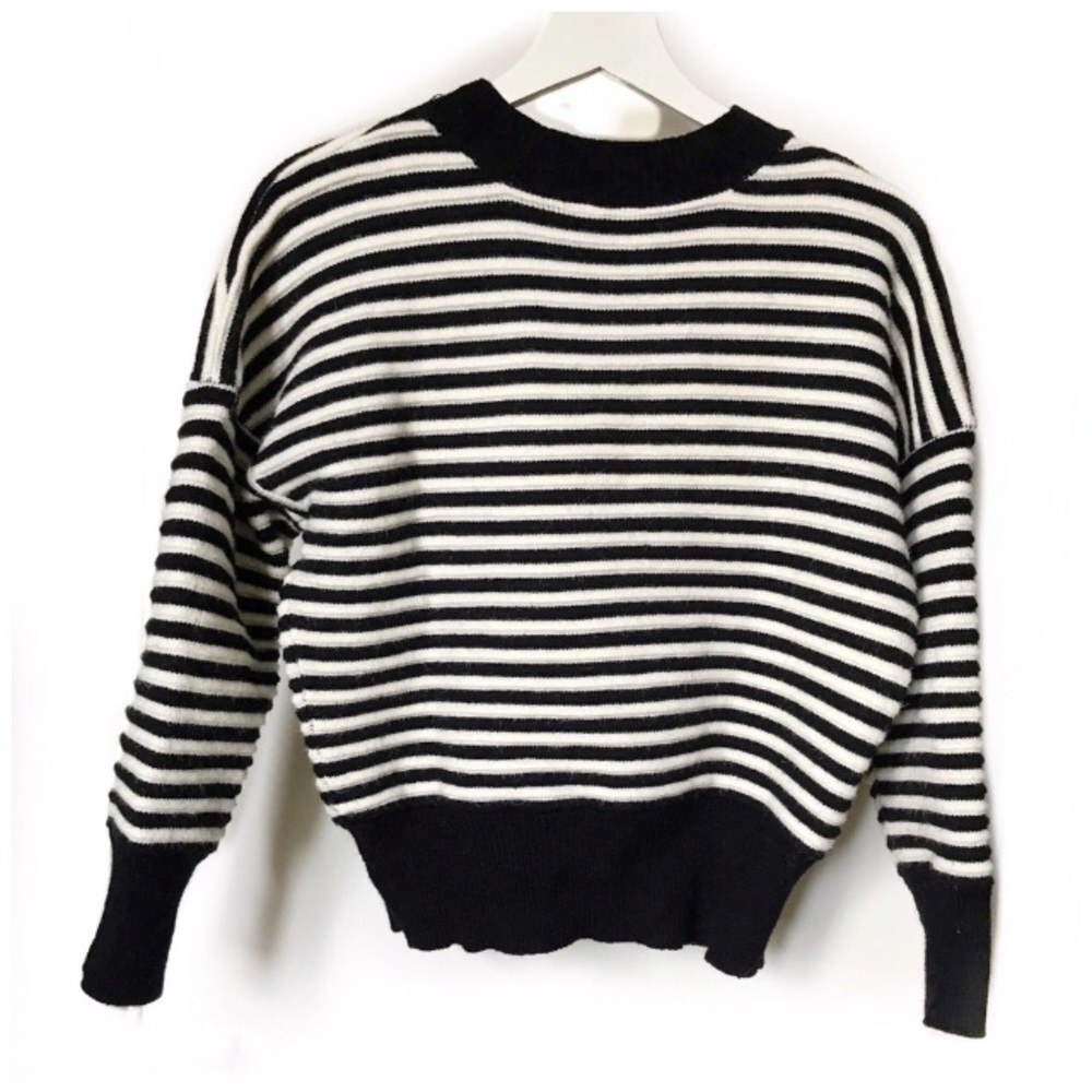 anthropologie black and white striped sweater